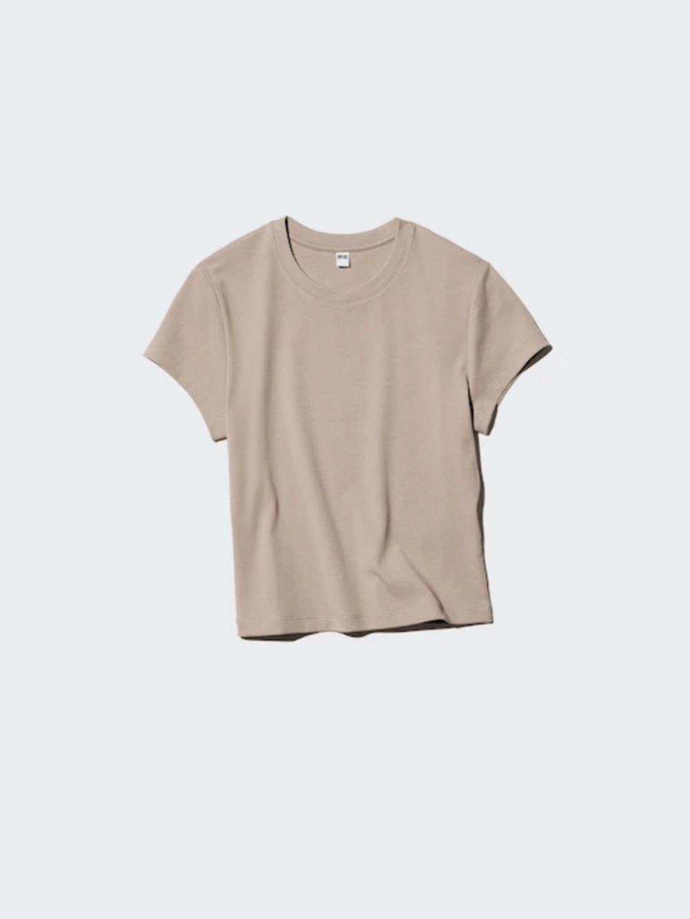 Uniqlo Taupe Ribbed Short Sleeve Casual Stretchy Crew Neck T-Shirt Size XL